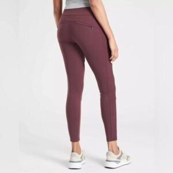 Athleta Headlands Hybrid Trek Tight Athletic Active Pants Burgundy Size 2 NWT - Picture 10 of 12